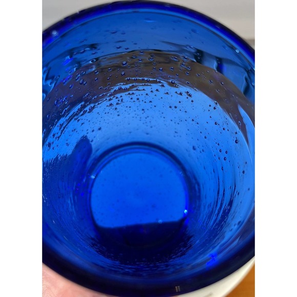 Vintage Cobalt Blue Blown Glass Tumbler/Flower Vase Highball Barware - Picture 10 of 10
